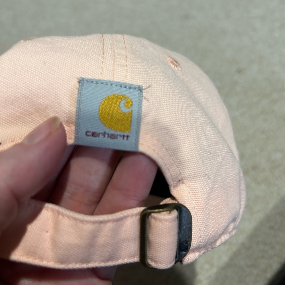 Carhartt Women's Canvas Script embroidered Graphic Cap Peachy Pink Baseball Cap - Picture 6 of 8